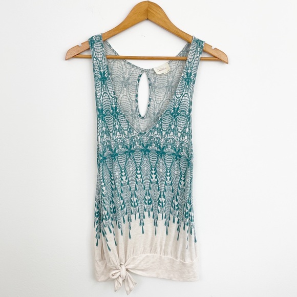 Anthropologie Tops - Anthropologie Deletta Print Tie Front Tank Top Size Medium